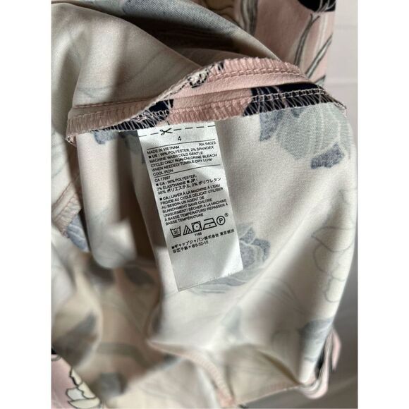 Banana Republic Light Pink Black White Floral Sleeveless Sheath Dress knee - Picture 5 of 9